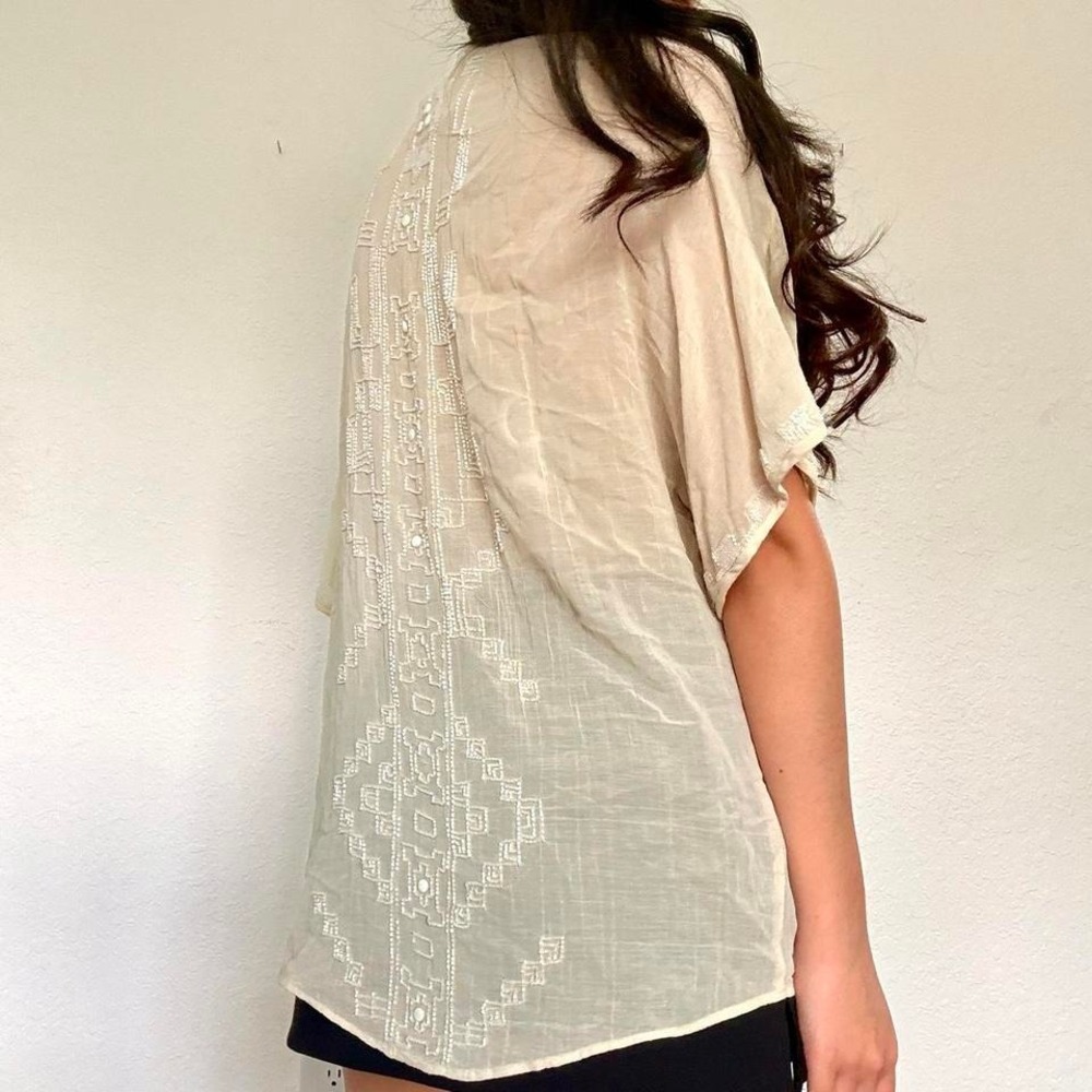 Love Sam Cream Beaded Boho Cardigan - Picture 4 of 8